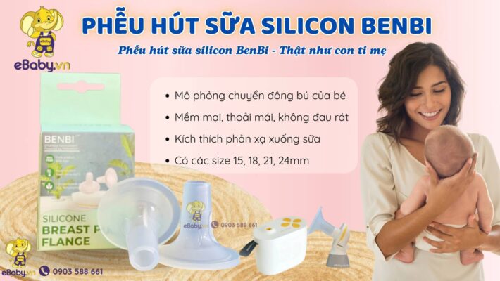 Phễu hút sữa Silicon Benbi Phễu hút sữa Silicon Benbi